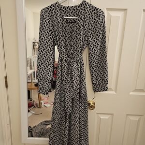Chic Black and White Patterned Dress And More In Box